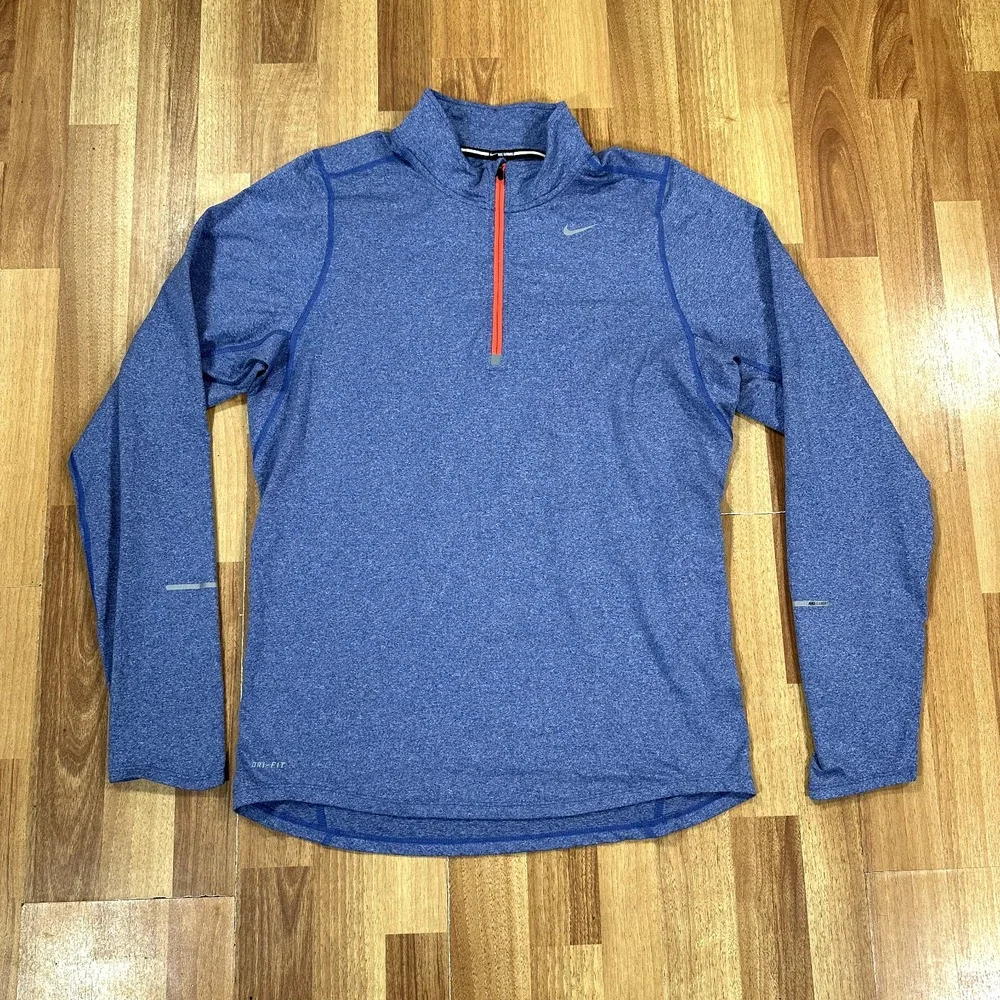 Nike Pullove Mens Small Purple 1/4 Zip Thumb Loop Dri-Fit Golf Jacket